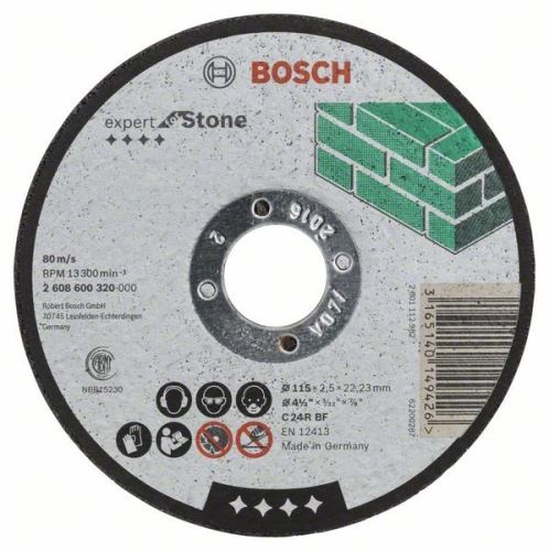 BOSCH Dělicí kotouč rovný Expert for Stone C 24 R BF, 115 mm, 2,5 mm 2608600320