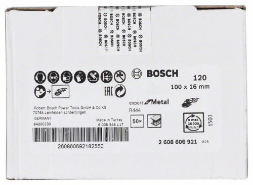 BOSCH Fíbrový brusný kotouč; 100 x 16 mm, K120 2608606921