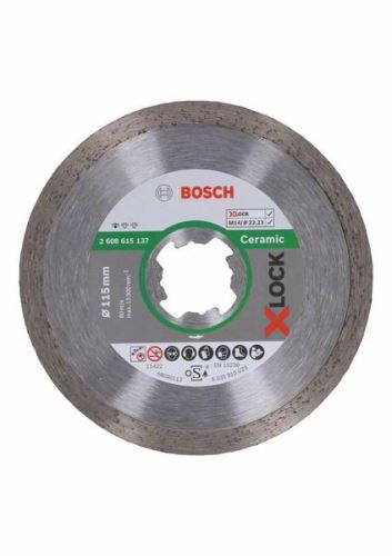 BOSCH X-LOCK Diamantový řezný kotouč Standard for Ceramic systému 115 x 22,23 x 1,6 x 7 mm 2608615137